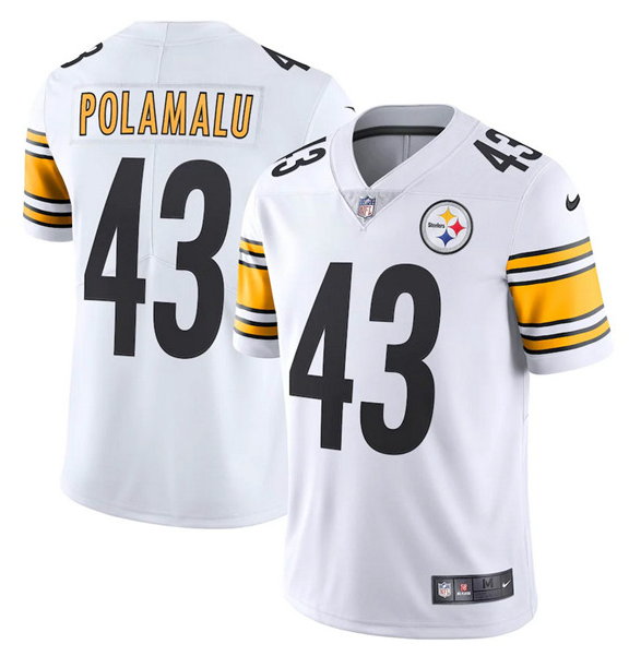 Men's Pittsburgh Steelers #43 Troy Polamalu White Vapor Untouchable Limited Stitched Jersey